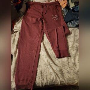 Vibrant Red Track Pants with Elastic Waistband